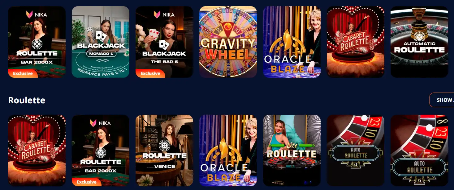 nika casino live