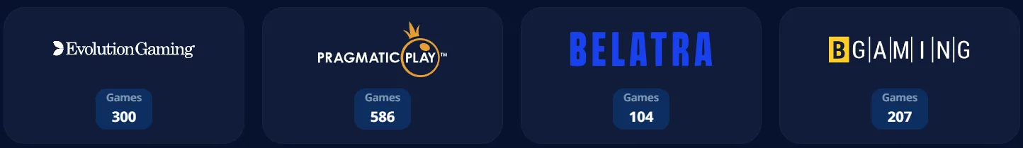 Nika Casino game providers – top developers like Pragmatic, BGaming, Belatra and more
